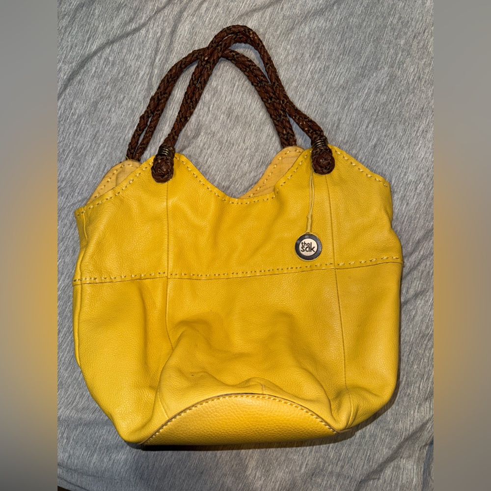 The Sak Mustard Leather Bag with Braided Detail